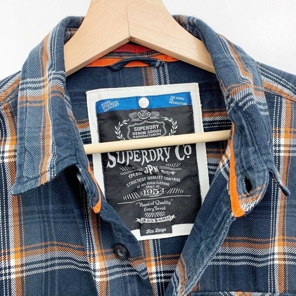 Superdry Mens Button Front Shirt Plaid L - Picture 12 of 12